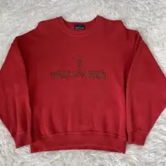 TRUSSARDIトラサルディスウェットトレーナー プルオーバー 刺繍ロゴレッド