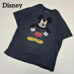 フェード感USED加工チャコールカラー ビッグミッキーマウスTシャツ 