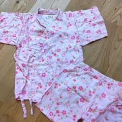 花柄ピンク甚平 100cm