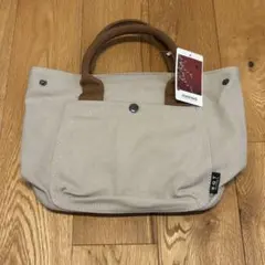 ミニトートバッグ キャンバス グレー ジッパー付 ランチバッグ 帆布 大容量