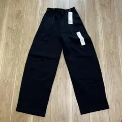 ユニクロ ブラック ワイドフィット カーブジャージーパンツ XSサイズ