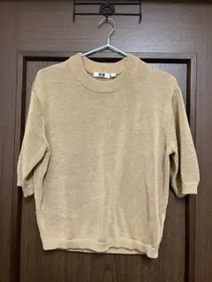 UNIQLO Lサイズ ベージュ 半袖ニット