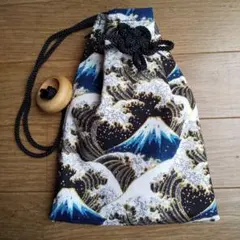 祭り 腰下げ巾着(富士山)No,29