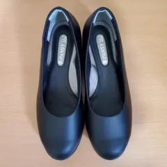 PANSY ブラック フラットパンプス 23.5 EEEE