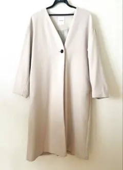 レプシィム　LEPSIM ノーカラー　ロングコート　ホワイト　レプシム