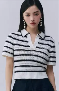 ♥︎eimy istoire♥︎ 透かしニットポロのサムネイル
