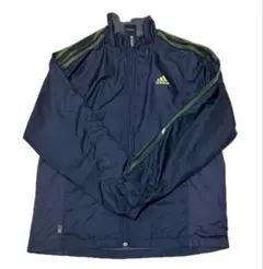 レア　美品　オールドアディダス　ジャケット　ブルゾン　偏光3本線　ネイビー