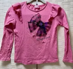 mezzo piano リボンプリント 長袖カットソー 140