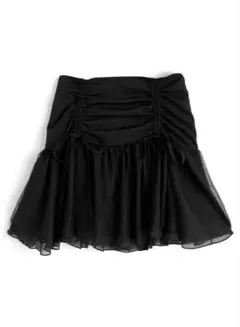 インパン裏地付チュールドロストリボンミニスカート[tu1680]