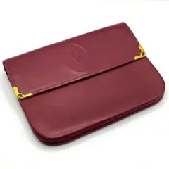 Cartier カルティエ マストライン ポーチ 財布 レザー ボルドー
