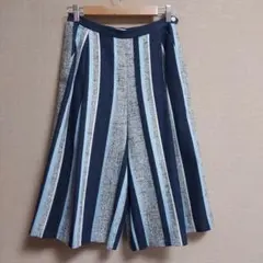 美品 ストライプ柄　ガウチョパンツ