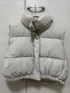 ZARA ベージュ ダウンベスト Lサイズ