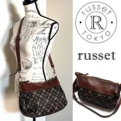 RUSSET レザー×ナイロン デザイン ショルダーバッグ