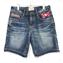 Lolita 平成レトロギャル古着 ダブルウエスト デニム ショートパンツのサムネイル