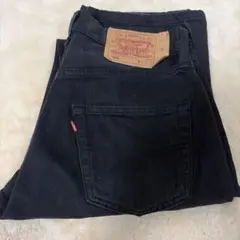 90S Levi's 501 後染めブラックデニムパンツ W32 L32 耳付きのサムネイル