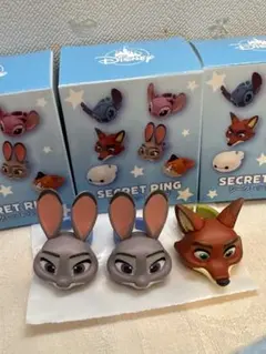 ディズニーストア シークレットリング　ズートピア　ニック　ジュディ　３個セットのサムネイル