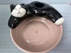 レトロ●ハチワレ猫の置物 小物入れ 灰皿　陶器製