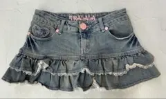 J145 TRALALA ミニスカート　ティアード　フリル　デニム　平成ギャルのサムネイル
