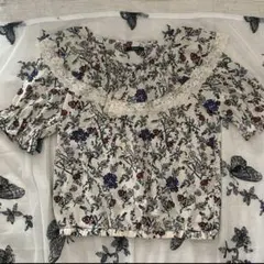 Gleeful 花柄 ボタニカル柄 トップス カットソー 夏服 オフショル