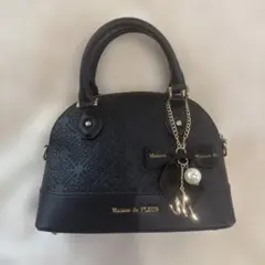 【極美品】Maison de FLEUR モノグラムリボンチャーム バッグ 黒