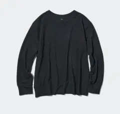 ユニクロ /ソフトニットフリースクルーネック ブラック XL