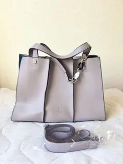 新品未使用 D.KELLY 2wayバッグ ショルダー付 グレージュ上品きれいめ