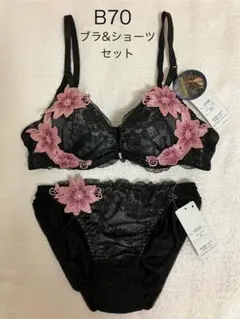 【新品未使用】B70 ブラック ブラジャーショーツセット