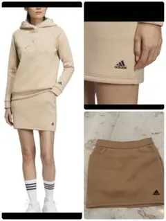 美品adidas Golfアディダスゴルフビックロゴ ダンボールニット