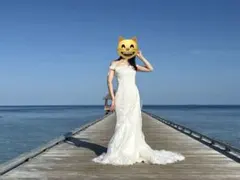 オフショルダー レースウェディングドレス