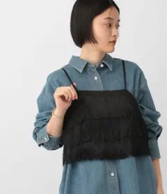 apartby フリンジビスチェ　ブラック
