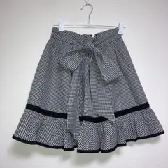 evelyn リボンギャザーSK スカート ギンガムチェック