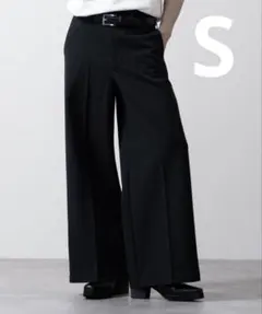 【完売品】CLEL バックブラッシュドTR フレアスラックス S ブラック