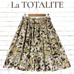 La TOTALITE フレアスカート 膝丈 36 S 花柄 薄手
