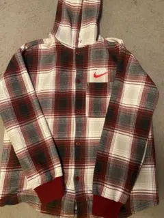 Nike Supreme チェック柄 フード付きシャツ　Mサイズ