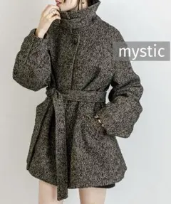 k mystic ジャガードミドルコート ブラウン