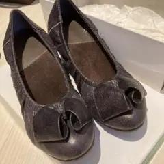 紫　リボン付きシューズ