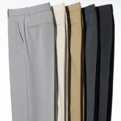 UNIQLO 感動パンツ　丈長め　ベージュ　ワイドパンツ　L