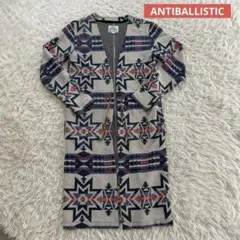 ANTIBALLISTICノルディック柄ロングカーディガン アウターコート風