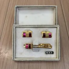 夜光貝 ネクタイピン カフスボタン セット