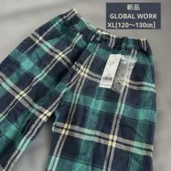 新品タグ付き　グローバルワーク　青系 チェック柄ハーフパンツ 男の子 130cm