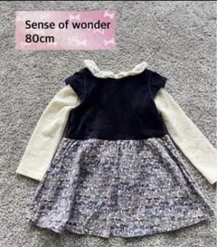 センスオブワンダー ワンピース 80cmリバティ　ジェニーズ・リボン　襟付き