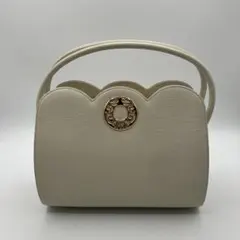 S*＊様 ハナエモリ HANAE MORI ハンドバッグ アイボリー色 サークル