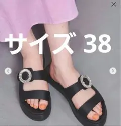 UNITED ARROWS ビジュー サンダル ブラックのサムネイル