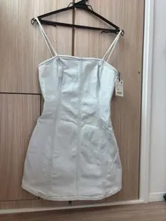 新品未使用 ザラ デニム キャミワンピース S ZARA サイドジップ