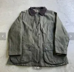 《イギリス製》Barbour オイルドコットン　ブルゾンLカーキ