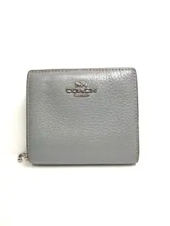 COACH コーチ 二つ折り財布 コンパクトウォレット グレー レザーのサムネイル