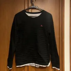 バーバリーブラックレーベル長袖Tシャツ黒サイズ2