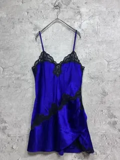 USヴィンテージ ヴィクシー お花レース 装飾 キャミソールワンピース 紫