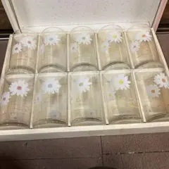 デイジー花柄飲料用グラス10個セット