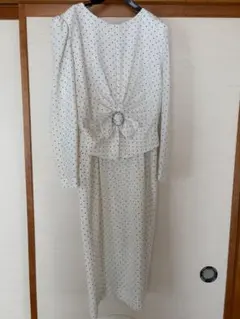 ホワイトドット柄ワンピース 11号